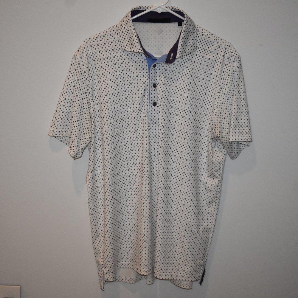 Greyson Golf Mens Polo Shirt - White Black Skulls